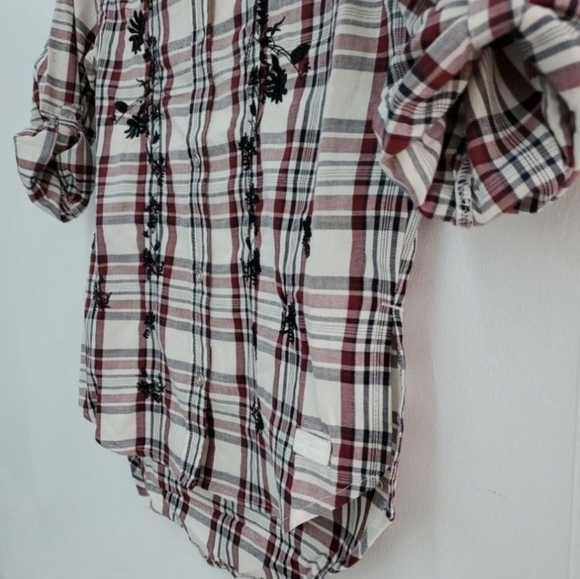NEW 7 For All Mankind Girls Plaid Flannel Shirt in Zinfandel Plaid L and M - Picture 11 of 11